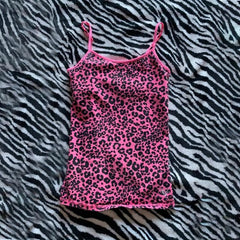 Leopard Print Hot Girl All-match Fashion Street Style Elegance Sleeveless Slim Strap Top
