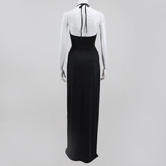 Women's Fashion Halter Neck Cutout Lace-Up Long Skirt
