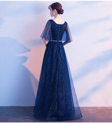 Beauty-Emily Tulle V Neck Ruffle Evening Dresses Long A-line Crystal Formal Dress Party Prom Gowns Lace Up Back Vestido de noche