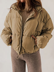 Winter Bread Coat New Thickened All-matching Warm Leisure Solid Color Stand-up Collar Cotton-padded Clothes Women