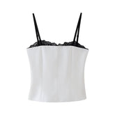 European And American-style French Womens Lace-spliced Top