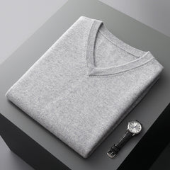 Loose-fit V-neck Sleeveless Sweater Knitted Wool Sweater