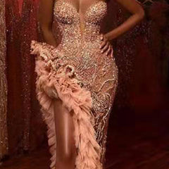 sequined tube top dress