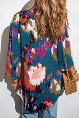 Fashion Flower Print Shirt Jacket Women Top