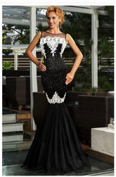 Europe and America long skirt sleeveless sequin mesh stitching banquet evening dress dew backpack hip fishtail mopping dress