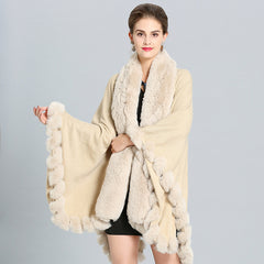 Winter Thick Shawl Imitation Fox Fur Long Collar