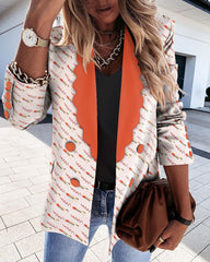 Autumn And Winter Long-sleeved Double-breasted Button Suit