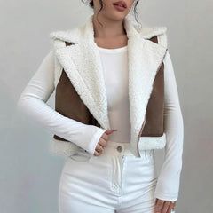 Western Style Light Fur Integrated Lamb Wool Vest