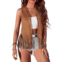 New Fringed Jacket Casual All-match Buttonless Vest