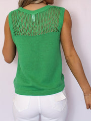 Chunky-knit Dry And Breathable Openwork Loose-fitting Knit Vest