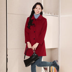 Slimming Chenille Fabric Hugging Wool Coat