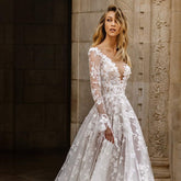 Wedding Dress Lace Long Sleeve Dress Evening Dress