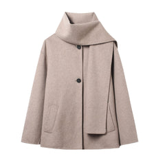 Fashionable And Elegant Womens Scarf Short Coat Jacket