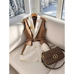 Women's Fashionable Patchwork Suit Vest