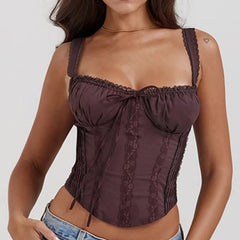 French Lace Trim Small Sling Vest