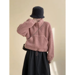 Womens HighEnd HalfZip StandUp Collar Sweatshirt