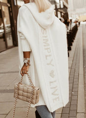 Hooded Loose Knit Mid-length Cardigan Jacket