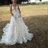 Bride Suspenders Wedding Evening Dress