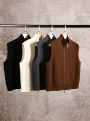 Women's Wool Loose-Knit Cardigan Vest