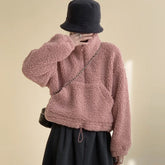 Womens HighEnd HalfZip StandUp Collar Sweatshirt