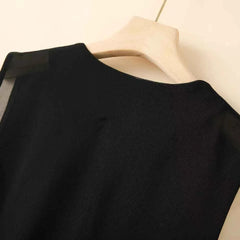 Versatile Sleeveless Womens Garment With Designer Touch Round-Neck Mesh Vest