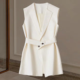 Slimming Waist-tied Vest For Suits Sleeveless Waistcoat