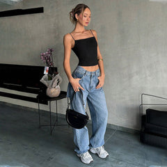 Backless Spaghetti Straps Vest
