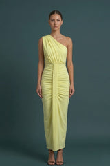 Women's One Shoulder Drape Maxi Dress - Ladies Elegant Maxi Dress Suitable For Evenings And Casual Outings