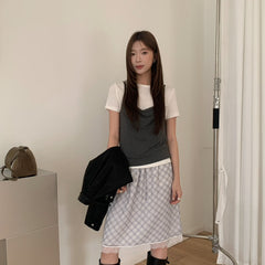 Fashionable Real Two-Piece Short-Sleeve Set In Lyocell