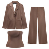 Women's Outerwear Tops And Casual Pants