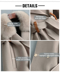 Women's Fox Fur Collar High Rui Double-sided Cashmere Coat
