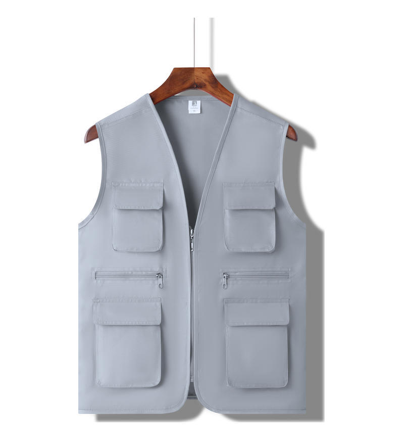 Thickened MultiPocket Vest With Printed Letters