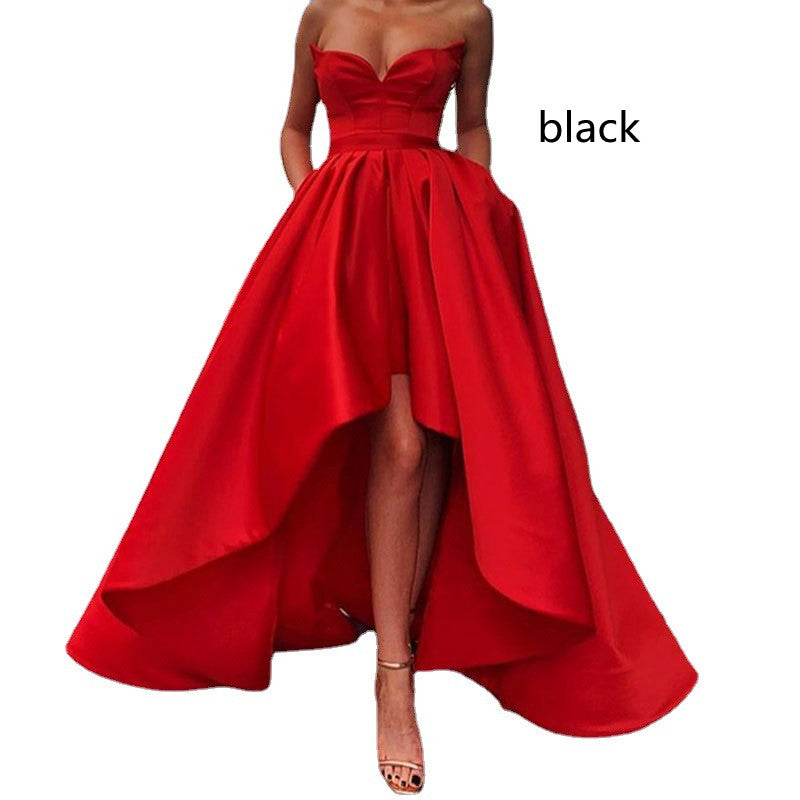 Ladies Evening Dress Tube Top Satin