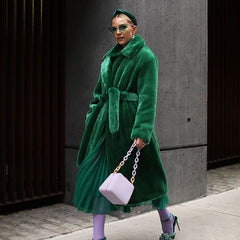Long Rabbit Fur Mink Overcoat Thickened Fleece Coat