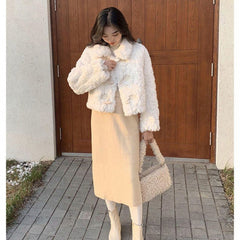 Women's Fashionable Loose Short Fluffy Coat