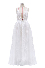 Bride Suspenders Wedding Evening Dress