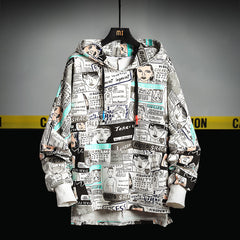 Oversized Spring Printed Hoodie For Men