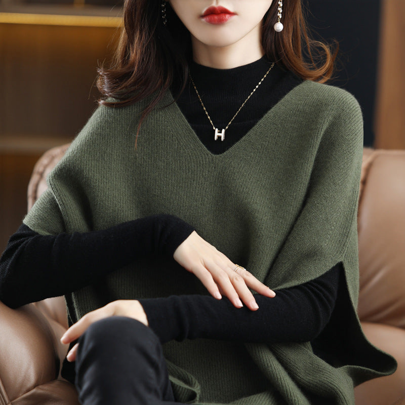 Women's Loose Solid-Colored Casual Knitted Vest