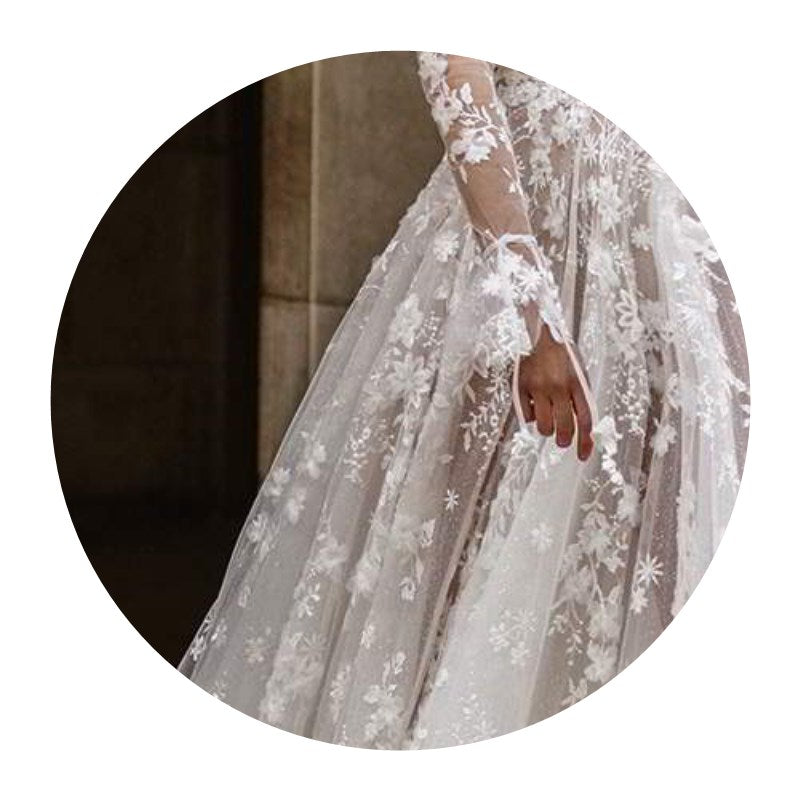 Wedding Dress Lace Long Sleeve Dress Evening Dress