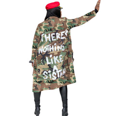 European and American women's long casual fashion camouflage printed cloth coat for women