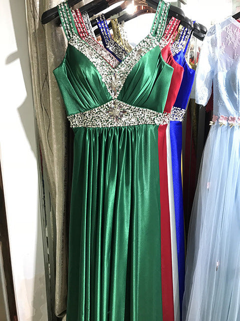 Women Sleeveless A-Line Elegant Wedding Party Formal Gowns Long Evening Dress