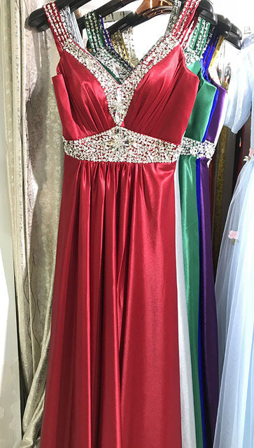 Women Sleeveless A-Line Elegant Wedding Party Formal Gowns Long Evening Dress