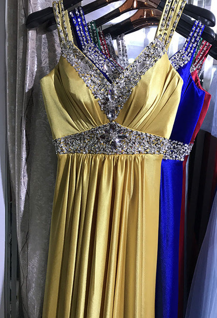 Women Sleeveless A-Line Elegant Wedding Party Formal Gowns Long Evening Dress