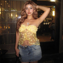 Women's Slim Fit Slim Fit Tube Top Backless Sequined Vest