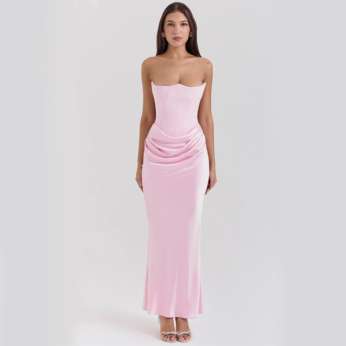 Slim Tube Top Long Dress Fashion Bandeau Backless Party Evening Dresses For Women Clothing