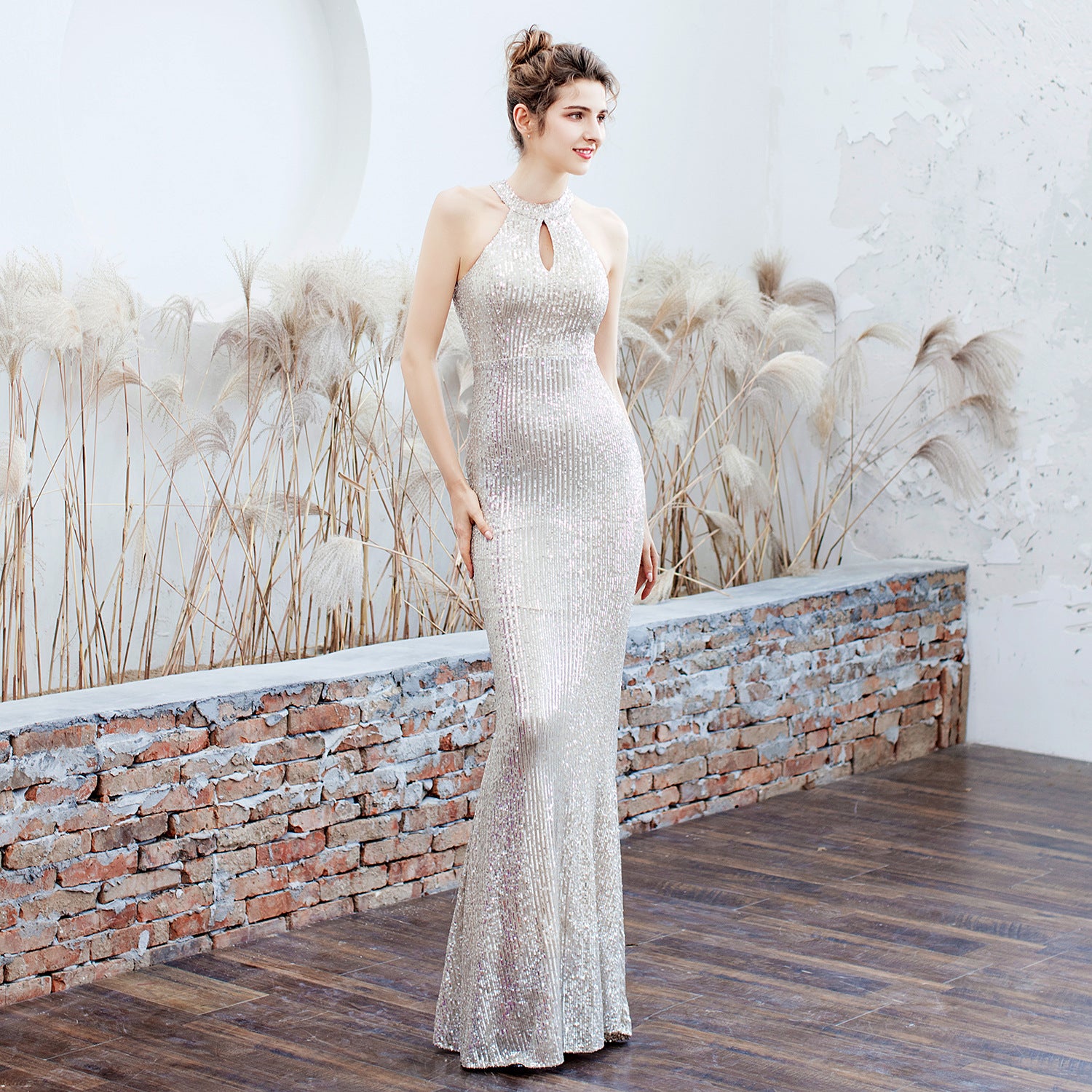 Evening Dress Slim Slimming Annual Meeting