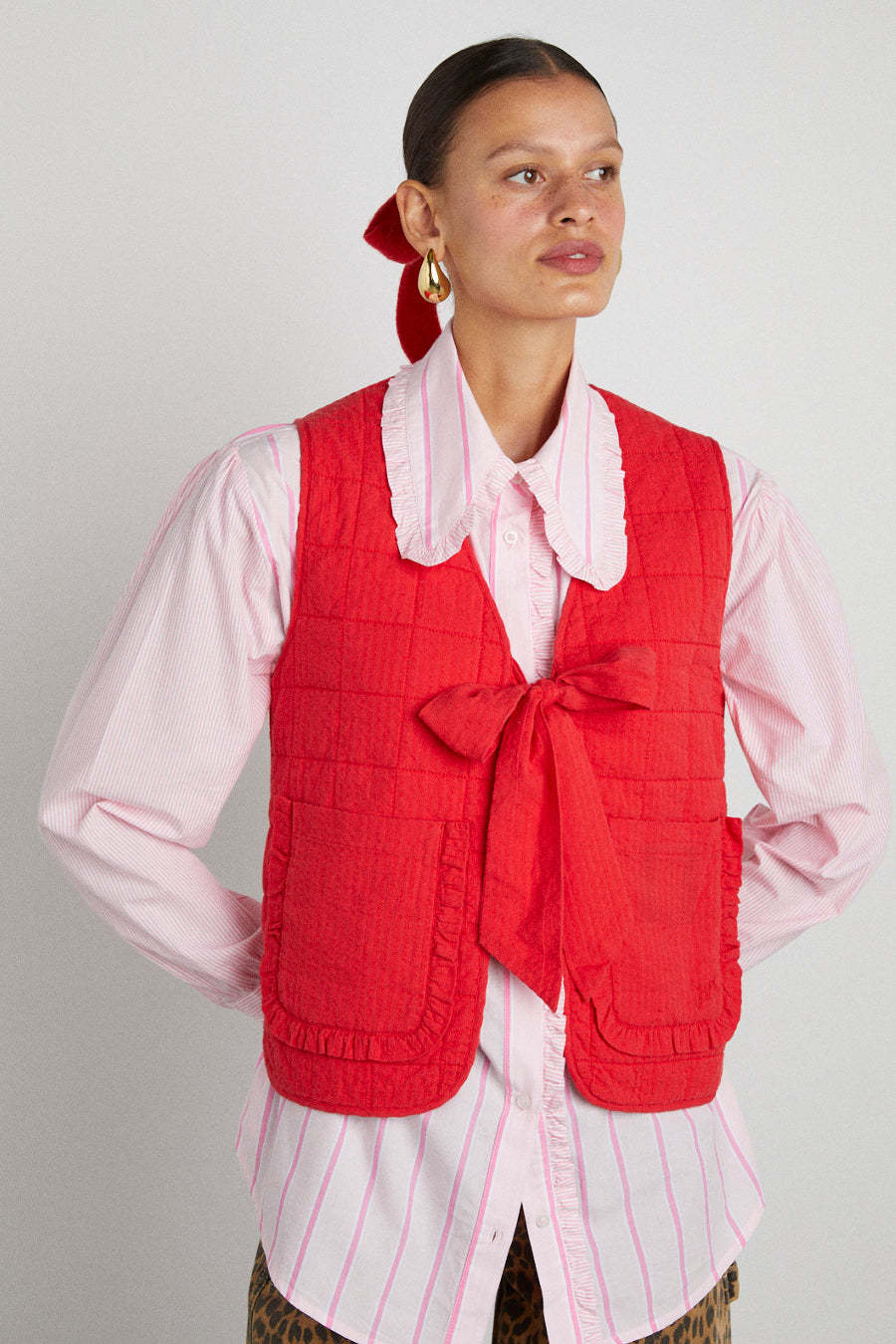 New FallWinter Womens Street-Style Lace-Up Vest Top