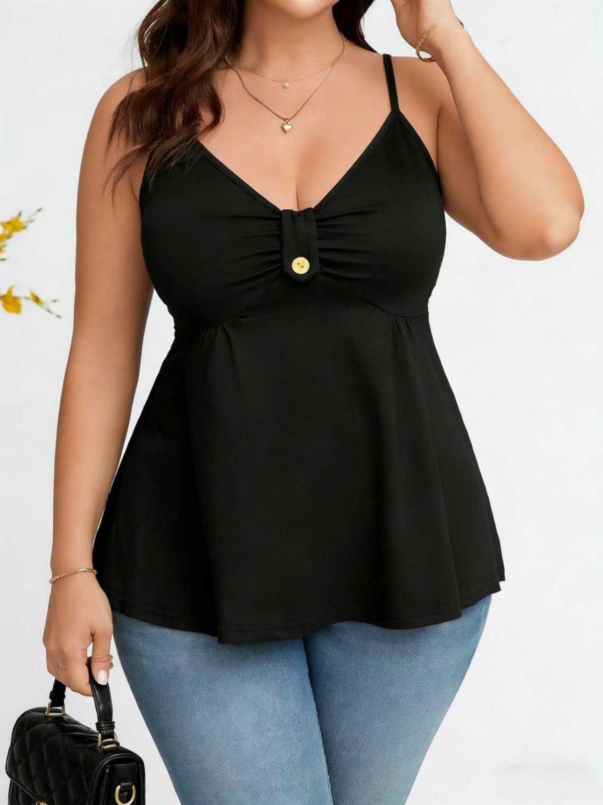 Womens Strapped Dress With Button Adjustments