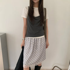 Fashionable Real Two-Piece Short-Sleeve Set In Lyocell