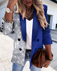 Autumn And Winter Long-sleeved Double-breasted Button Suit